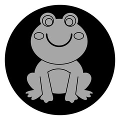 cute green frog animal nature logo vector illustration template design