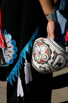 Gallup, New Mexico, United States. Annual Gallup Intertribal Ceremonies. Zuni Olla Maidens.