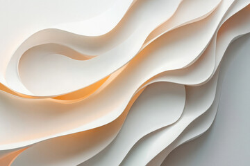 Obraz premium calm elegance: exploring the beauty of white abstract wavy imagery