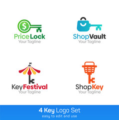 Key Shape Logo Template Set. Good for Business, Agency, Community and Organization