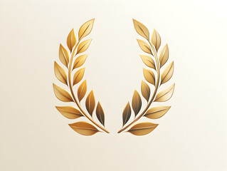 Elegant Gold Laurel Award Emblem for Celebrating Success and Achievement