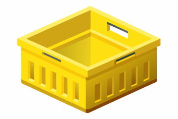 Yellow plastic box vector design