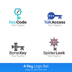 Key Shape Logo Template Set. Good for Business, Agency, Community and Organization