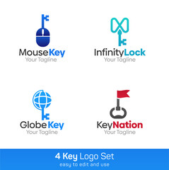 Key Shape Logo Template Set. Good for Business, Agency, Community and Organization