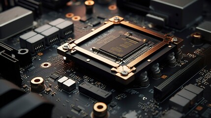 A photo of a detailed shot of an M.2 SSD slot