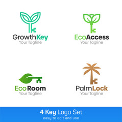 Key Shape Logo Template Set. Good for Business, Agency, Community and Organization