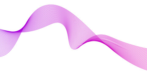 pink wave curve lines banner background design.Abstract vector pink wave melody lines on white background.Wave modern stream transparent background,