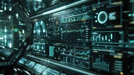 Fototapeta premium Futuristic Data Dashboard and Control Interface