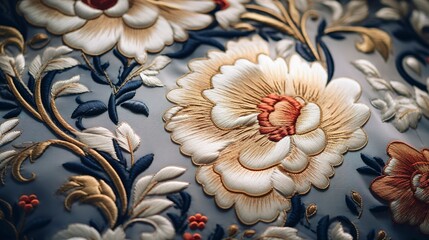 Obraz premium A photo of a detailed shot of embroidered fabric