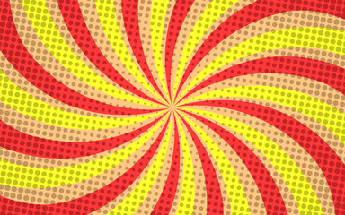 Ray spins the light. Color wavy strips isolated on background. Radial wave lines.