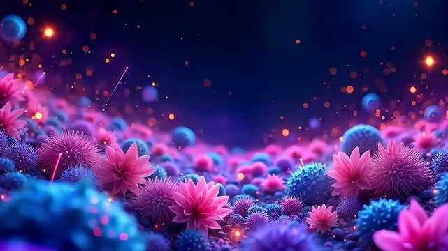 Beautiful abstract flowers on a dark background, phone backgrounds and live wallpapers