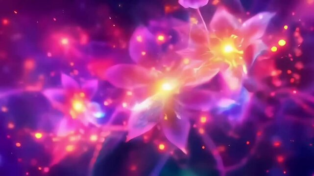 Beautiful abstract flowers on a dark background, phone backgrounds and live wallpapers