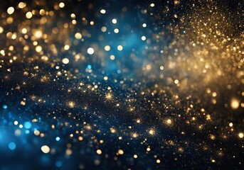 Obraz premium background of abstract glitter lights, blue, gold and black