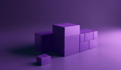 Obraz premium Abstract purple cube shaped background. AI Generated.