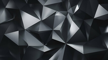 Obraz premium Abstract dark geometric shapes create a dynamic three-dimensional surface with sharp angles and reflections.