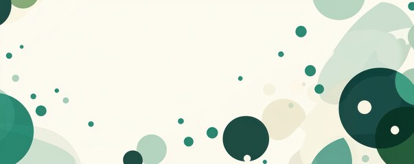 Minimalistic abstract background featuring green circular shapes and leaves for modern design projects