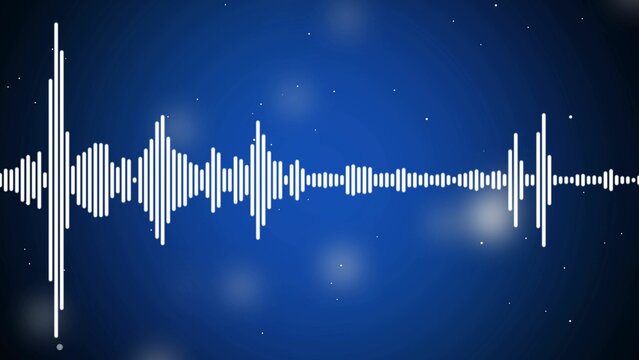 Sound wave rhythm background, technology concept, Sound waves Music equalizer on dark blue background. Waveform pattern for music player, podcast, voice message, music app