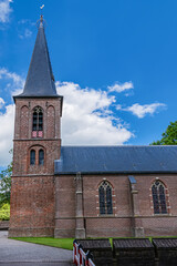 Slotkapel Kasteel (Castle chapel) in historic Castle De Haar (Kasteel de Haar, 1892) near Utrecht. Chapel features elaborate stonework and exquisite stained-glass windows. Haarzuilens, the Netherlands
