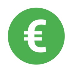 European Euro round currency symbol flat icon for apps and websites