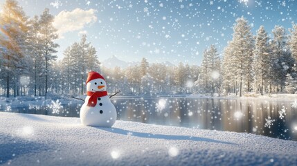 Obraz premium Snowman in a Winter Wonderland