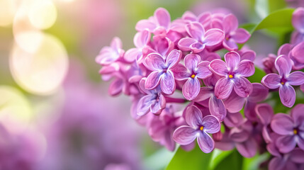 Urokliwe bzy w odcieniach fioletu, rozkwitające w słonecznym ogrodzie wiosennym.