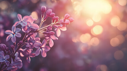 Urokliwe bzy w odcieniach fioletu, rozkwitające w słonecznym ogrodzie wiosennym.