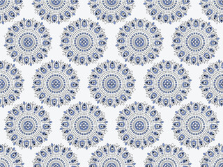 GEOMETRIC MANDALA SEAMLESS PATTERNS  AJRAKH PATTERN, HAND BLOCK PRINT, BATIK PRINT, INDIAN TEXTILE BACKGROUND