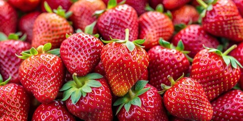 Fresh ripe garden organic strawberries