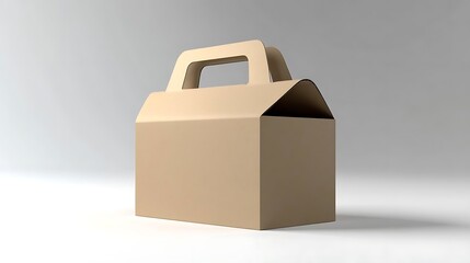 Brown Cardboard Box with Handle