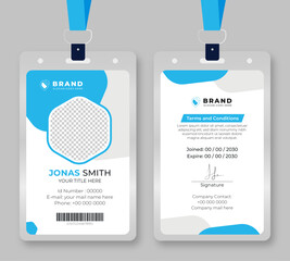 Modern and creative id card template. corporate id card design template for office employee, student, hospital staff or others.