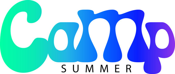 Summer camp, Summer Camp text. gradient color Summer Camp text
