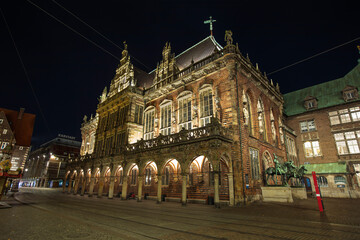 Naklejka premium Bremen City Hall or Rathaus in the old town of Bremen, Germany