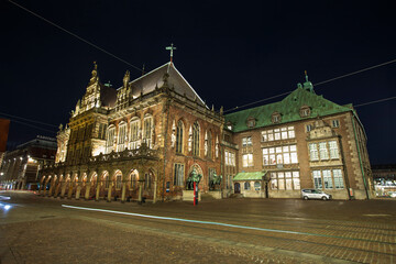 Bremen City Hall or Rathaus in the old town of Bremen, Germany