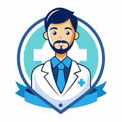 Vector Image of Doctor Working in Lab