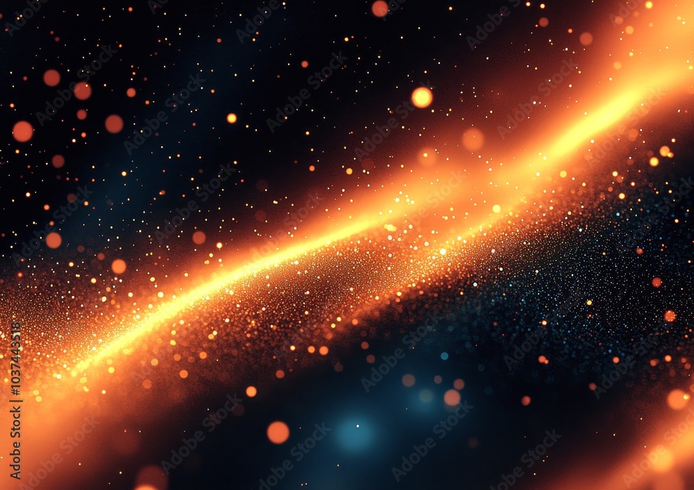 Poster Abstract background element with gold glittering stars and bokeh. Make your product stand out with this background element.