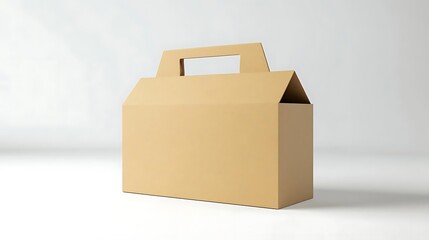 Cardboard Box with Handle Mockup