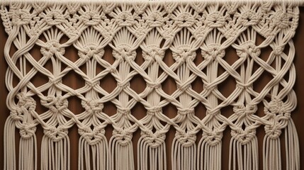 Naklejka premium A photo of a macrame wall hanging with intricate