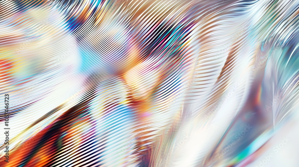 Wall mural abstract light waves: colorful iridescent textured pattern with fluid dynamic movement