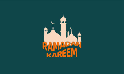 Ramadan Kareem Logo, Islamic logo for T-shirt, Ramadan holy month of Islam