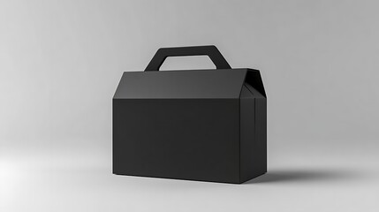 Black Cardboard Box with Handle Mockup