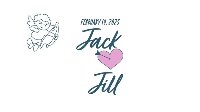 Romantic Couple Cupid Valentine Animated Title Intro