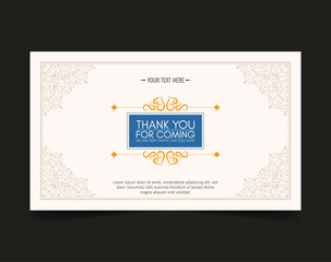 classic thank you wedding card design template
