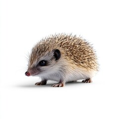 Fototapeta premium Tenrec on White Background in Minimalist Style