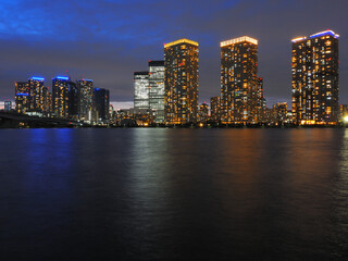 Obraz premium 夜景 晴海 東京都江東区豊洲の風景