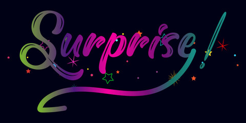 Surprise! text, gradient color text, Surprise!