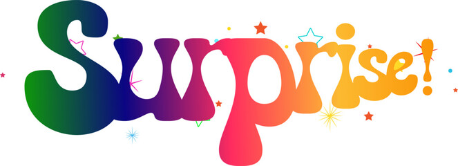 Surprise! text, gradient color text, Surprise!