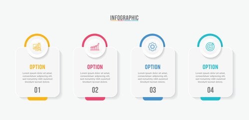 Timeline infographic template design. 3-4-5 options or steps business infographic template design. Can be used for process diagram, presentations, workflow layout, flow chart, steps, banner.