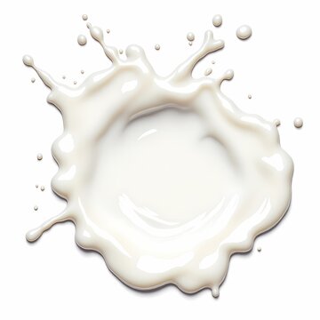spilled milk puddle isolated on white background