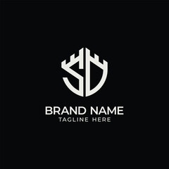 fortress SD minimalist modern castle logo vector