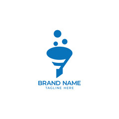 Fototapeta premium funnel letter f filter logo vector lab